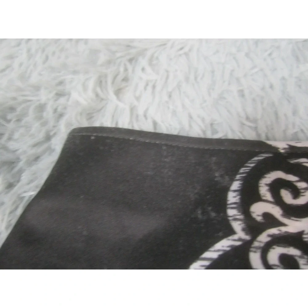 Womens Valerie Stevens XL Black White Patterned Mini Pencil Skirt Ornate Baroque